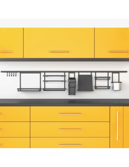 Emuca Ripiano per barattoli spezie Titane, Grigio antracite, Acciaio