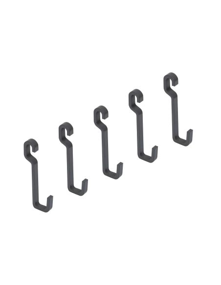 Emuca Set da 5 ganci da appendere, acciaio, grigio antracite.