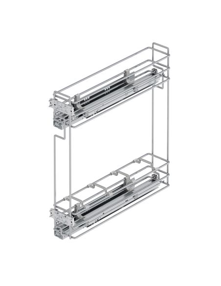 Emuca Portabottiglie estraibile Suprastar con chiusura soft, modulo 150 mm, Acciaio, Cromato
