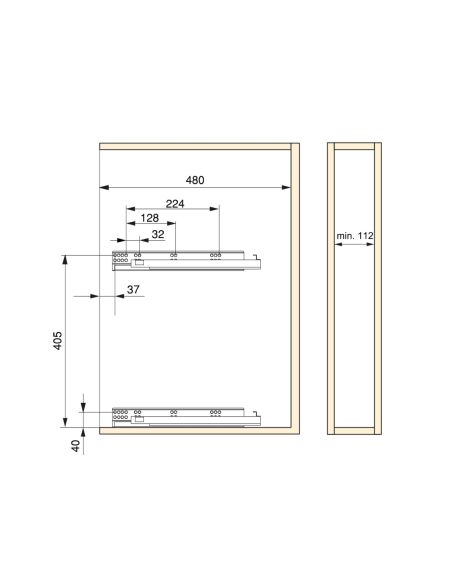 Emuca Portabottiglie estraibile Suprastar con chiusura soft, modulo 150 mm, Acciaio, Cromato