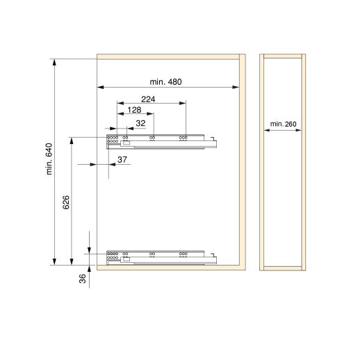 Emuca Suprastar Carrello estraibile con chiusura soft, modulo 300 mm, Acciaio, Cromato lucido