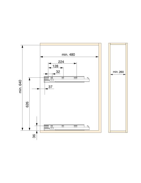 Emuca TitaneStar Carrello estraibile con chiusura soft, modulo 300 mm, Acciaio, Grigio antracite