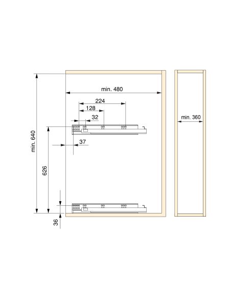 Emuca TitaneStar Carrello estraibile con chiusura soft, modulo 400 mm, Acciaio, Grigio antracite