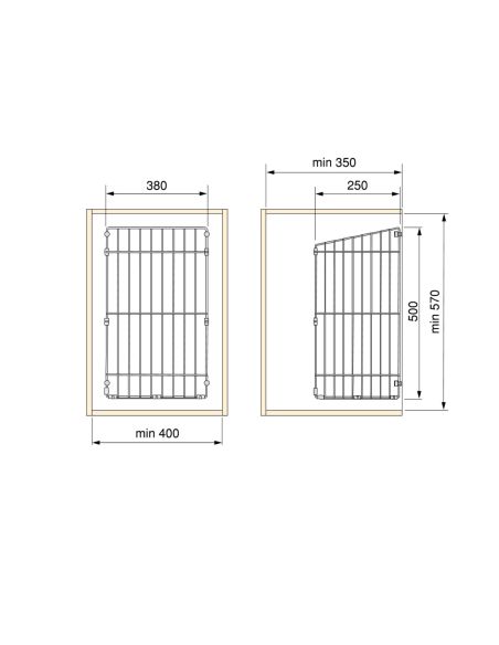 Emuca Cesto per lavanderia con sistema di ante a ribalta, modulo 450 mm, Acciaio, Cromato lucido