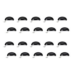 Emuca Maniglie per mobile, interasse 64 mm, Zama, Nero, 20 u.