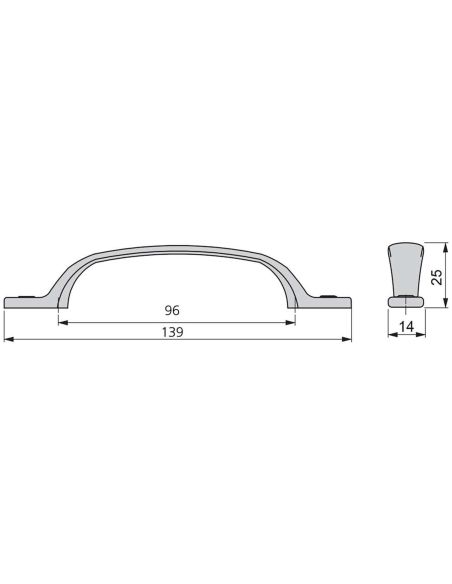 Emuca Maniglie per mobile, interasse 96 mm, Zama, Bronzo, 20 u.