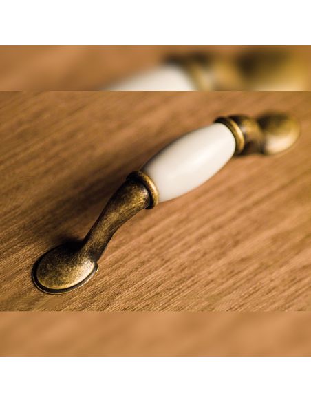 Emuca Maniglie per mobile, interasse 76 mm, Zama e ceramica, Bronzo, 20 u.