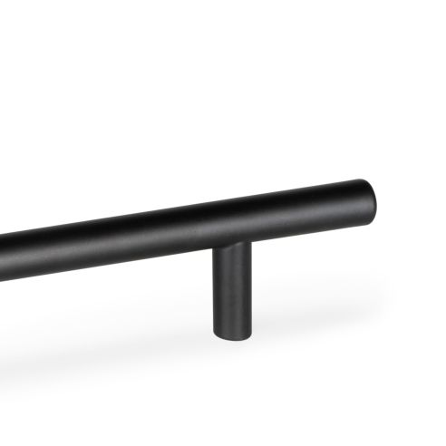 Emuca Lotto di 10 maniglie per mobili Orlando, L188mm, interasse 128mm, Acciaio, Verniciato nero