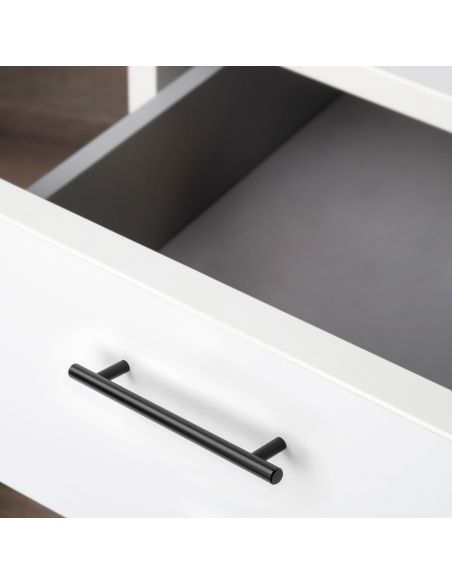 Emuca Lotto di 10 maniglie per mobili Orlando, L210mm, interasse 160mm, Acciaio, Verniciato nero