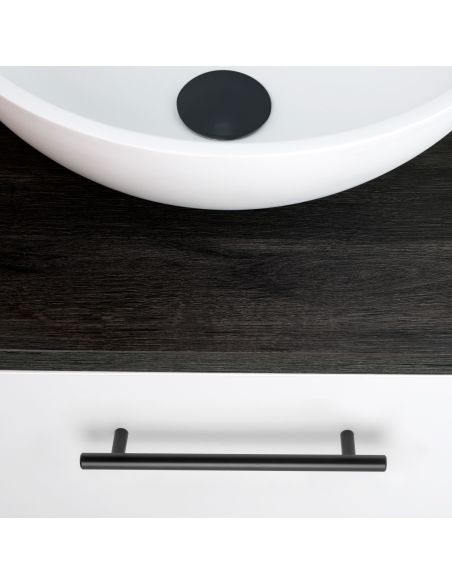 Emuca Lotto di 10 maniglie per mobili Orlando, L210mm, interasse 160mm, Acciaio, Verniciato nero