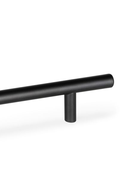 Emuca Lotto di 10 maniglie per mobili Orlando, L210mm, interasse 160mm, Acciaio, Verniciato nero