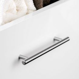 Emuca Maniglie per mobile, D. 12 mm, interasse 224 mm, Acciaio, Nichel satinato, 10 u. 2