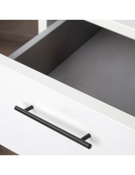 Emuca Lotto di 10 maniglie per mobili Orlando, L336mm, interasse 256mm, Acciaio, Verniciato nero