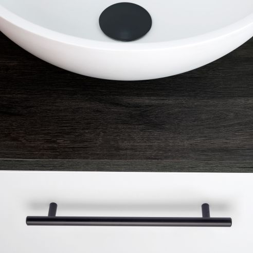 Emuca Lotto di 10 maniglie per mobili Orlando, L336mm, interasse 256mm, Acciaio, Verniciato nero