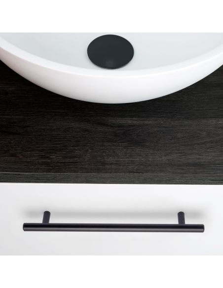 Emuca Lotto di 10 maniglie per mobili Orlando, L336mm, interasse 256mm, Acciaio, Verniciato nero