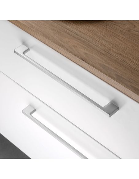 Emuca Maniglie per mobile, interasse 128 mm, Zama, Niquel satinato, 20 u.