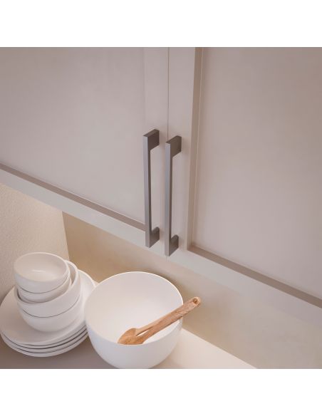 Emuca Maniglie per mobile, interasse 128 mm, Zama, Niquel satinato, 20 u.