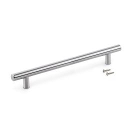 Emuca Lotto di 10 maniglie per mobili Orlando, L178mm, interasse 128mm, Acciaio, Nichel satinato 2