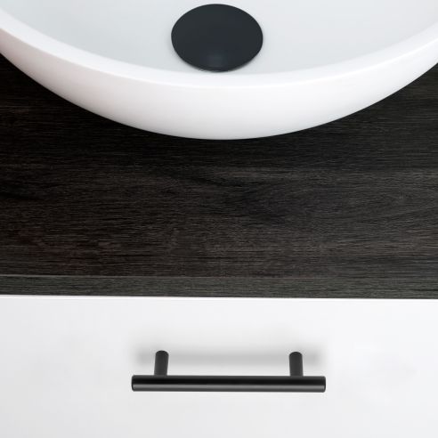 Emuca Lotto di 10 maniglie per mobili Orlando, L136mm, interasse 96mm, Acciaio, Verniciato nero