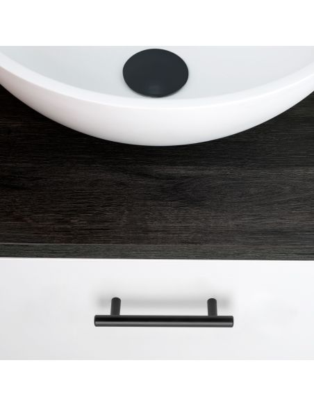 Emuca Lotto di 10 maniglie per mobili Orlando, L136mm, interasse 96mm, Acciaio, Verniciato nero