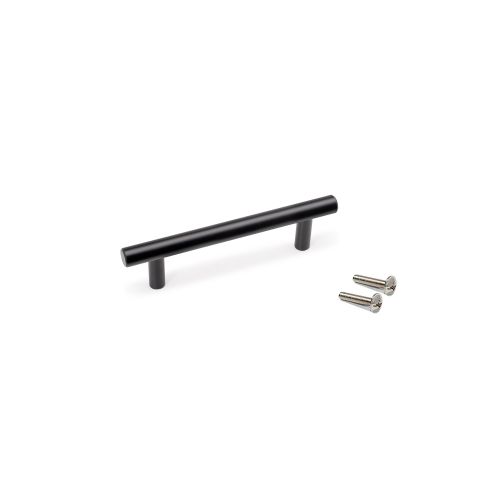 Emuca Lotto di 10 maniglie per mobili Orlando, L136mm, interasse 96mm, Acciaio, Verniciato nero