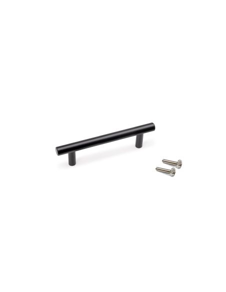 Emuca Lotto di 10 maniglie per mobili Orlando, L136mm, interasse 96mm, Acciaio, Verniciato nero