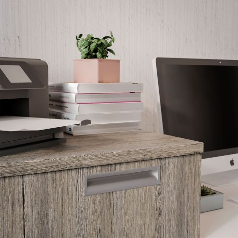 Emuca Lotto di 5 maniglie per mobili Alfafar, L190mm, interasse 160mm, Alluminio, Anodizzato opaco