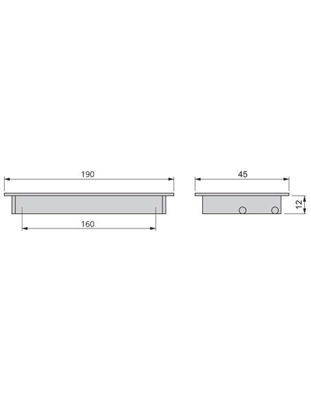 Emuca Lotto di 5 maniglie per mobili Alfafar, L190mm, interasse 160mm, Alluminio, Anodizzato opaco