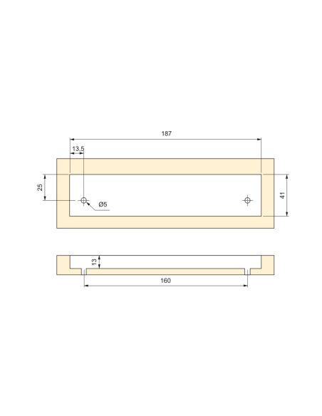 Emuca Lotto di 5 maniglie per mobili Alfafar, L190mm, interasse 160mm, Alluminio, Anodizzato opaco