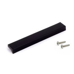 Emuca Lotto di 5 maniglie per mobili Brema, L160mm, interasse 128mm, Alluminio, Anodizzato nero 2