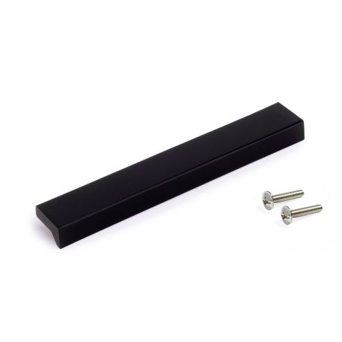 Emuca Lotto di 5 maniglie per mobili Brema, L160mm, interasse 128mm, Alluminio, Anodizzato nero