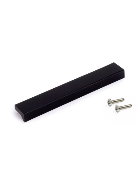 Emuca Lotto di 5 maniglie per mobili Brema, L160mm, interasse 128mm, Alluminio, Anodizzato nero