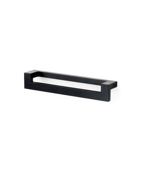 Emuca Lotto di 5 maniglie per mobili Ribarroja, L144mm, interasse 128mm, Zama, Verniciato nero