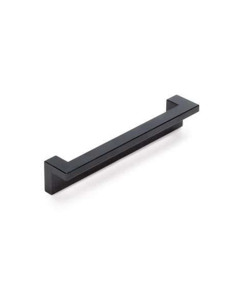 Emuca Lotto di 5 maniglie per mobili Ribarroja, L144mm, interasse 128mm, Zama, Verniciato nero