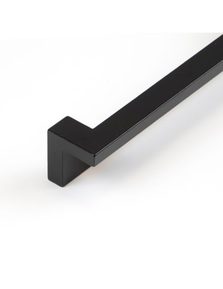 Emuca Lotto di 5 maniglie per mobili Ribarroja, L144mm, interasse 128mm, Zama, Verniciato nero