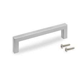 Emuca Lotto di 5 maniglie per mobili Habana, L136mm, interasse 128mm, Zama, Nichel satinato 2