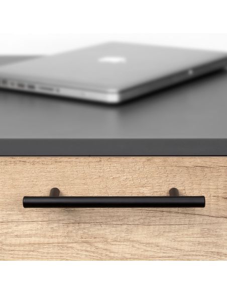 Emuca Lotto di 10 maniglie per mobili Miami, L272mm, interasse 192mm, Acciaio inossidabile, Verniciato nero