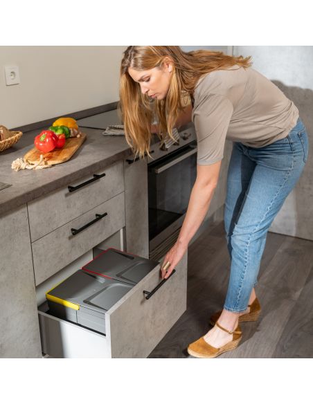 Emuca Lotto di 10 maniglie per mobili Miami, L272mm, interasse 192mm, Acciaio inossidabile, Verniciato nero