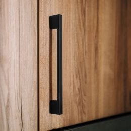 Emuca Lotto di 5 maniglie per mobili Paiporta, L192mm, interasse 160mm, Zama, Verniciato nero 2