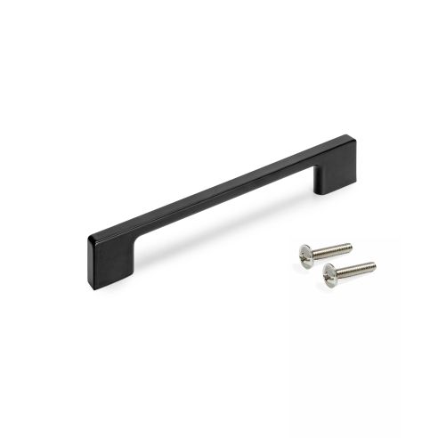 Emuca Lotto di 5 maniglie per mobili Paiporta, L192mm, interasse 160mm, Zama, Verniciato nero