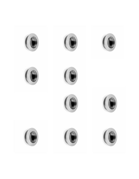 Emuca Lotto di 10 pomoli per mobili Benetusser, diametro 41mm, Zama, Nichel satinato