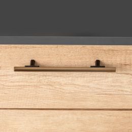 Emuca Lotto di 5 maniglie per mobili Riad, L232mm, interasse 192mm, Alluminio, Bronzato 2