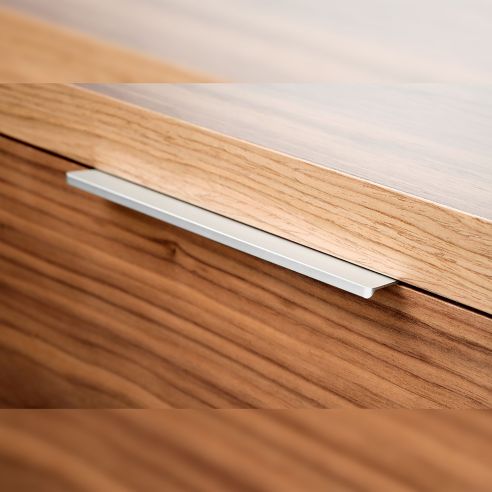 Emuca Lotto di 10 maniglie per mobili Picanya, L104mm, interasse 64mm, Alluminio, Anodizzato opaco