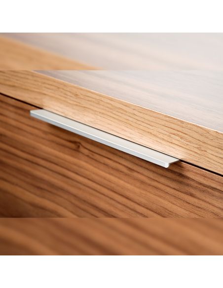 Emuca Lotto di 10 maniglie per mobili Picanya, L104mm, interasse 64mm, Alluminio, Anodizzato opaco