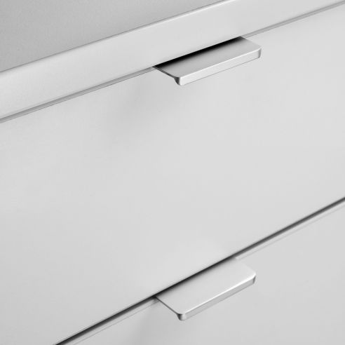 Emuca Lotto di 10 maniglie per mobili Picanya, L104mm, interasse 64mm, Alluminio, Anodizzato opaco