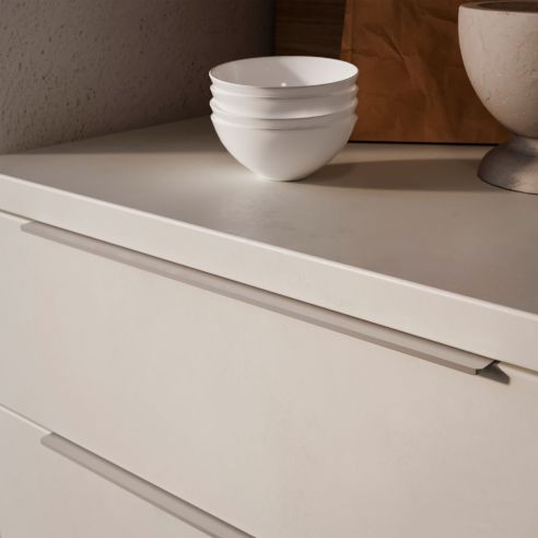 Emuca Lotto di 10 maniglie per mobili Picanya, L104mm, interasse 64mm, Alluminio, Anodizzato opaco