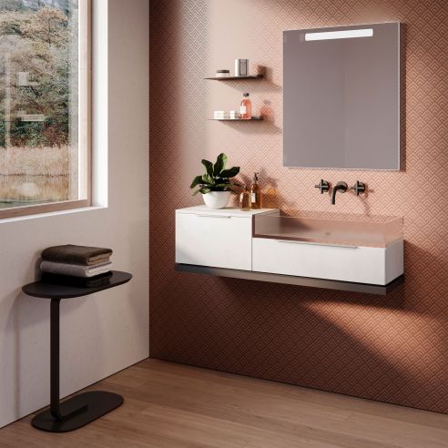 Emuca Lotto di 10 maniglie per mobili Picanya, L104mm, interasse 64mm, Alluminio, Anodizzato opaco