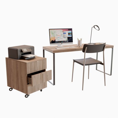 Emuca Lotto di 10 maniglie per mobili Picanya, L104mm, interasse 64mm, Alluminio, Anodizzato opaco