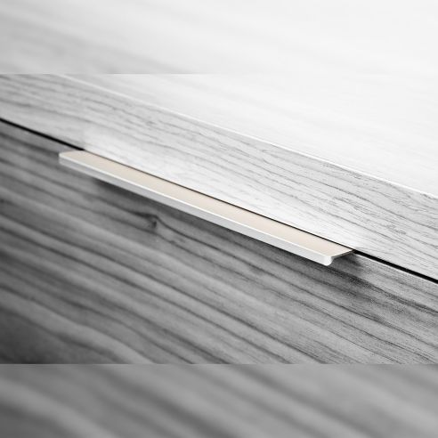 Emuca Lotto di 10 maniglie per mobili Picanya, L104mm, interasse 64mm, Alluminio, Anodizzato opaco