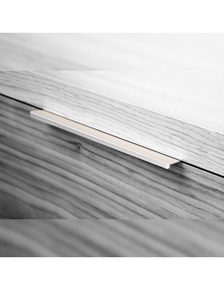 Emuca Lotto di 10 maniglie per mobili Picanya, L104mm, interasse 64mm, Alluminio, Anodizzato opaco